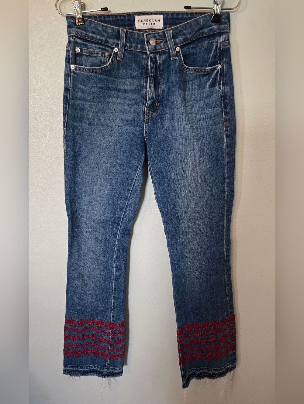 Derek Lam Denim | Jane Flip-Flop Flare Jeans Floral Embroidered Jeans Size 26